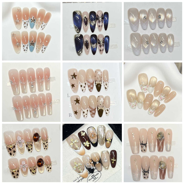 Glamorous Starry Press-On Nail Art