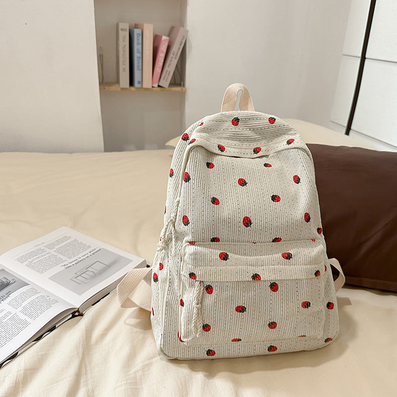 Corduroy Polka Dot Backpack