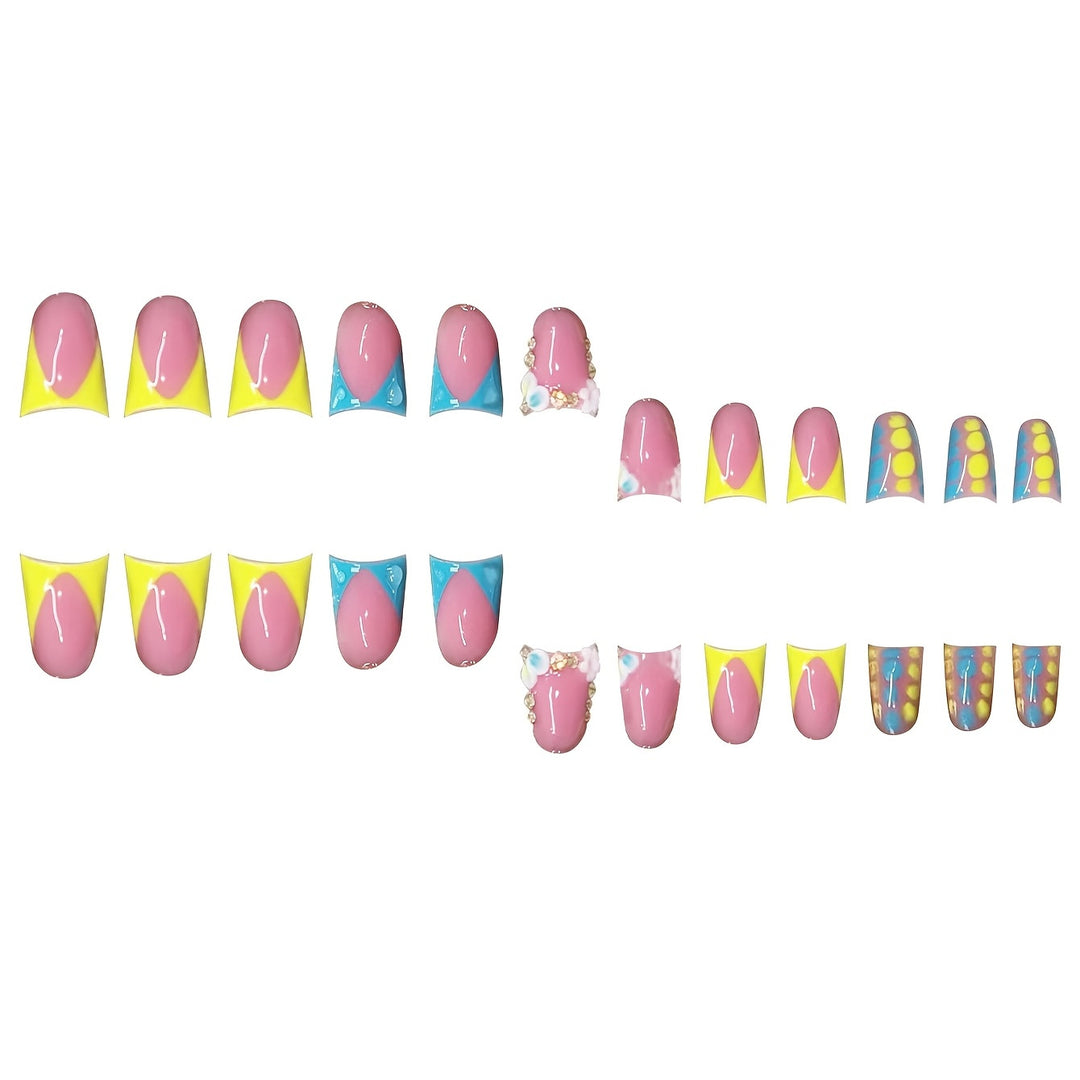Decorative Press-On Nails with Rhinestone Accents Stornfield