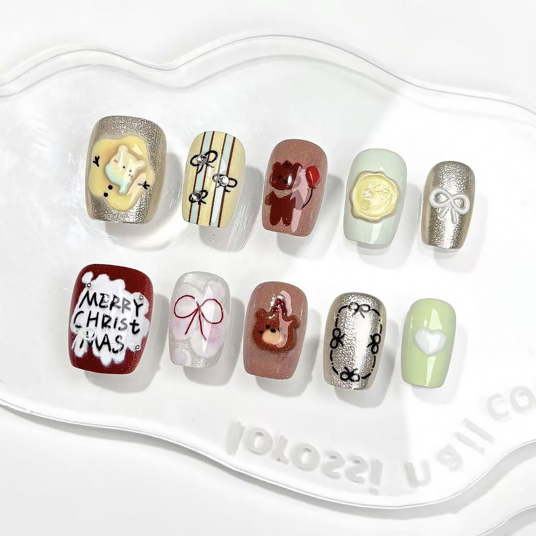 Festive Themed Press-On Nail Art Set Stornfield