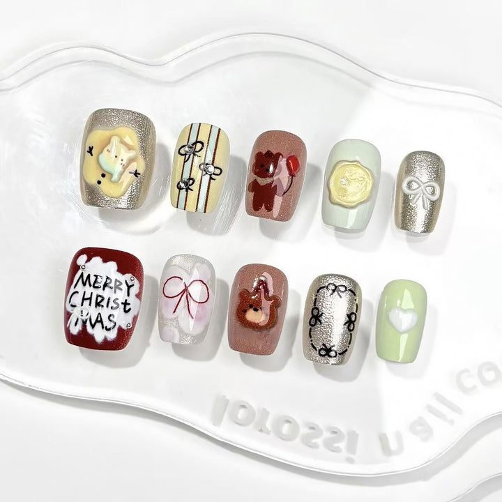 Festive Themed Press-On Nail Art Set Stornfield