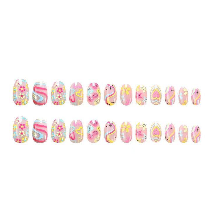 Nail set with playful 3D motifs and colorful designs Stornfield