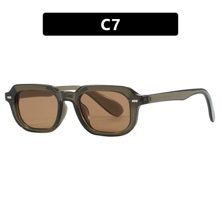 Women’s square sunglasses with high-gloss transparent frame and polarized lenses Stornfield