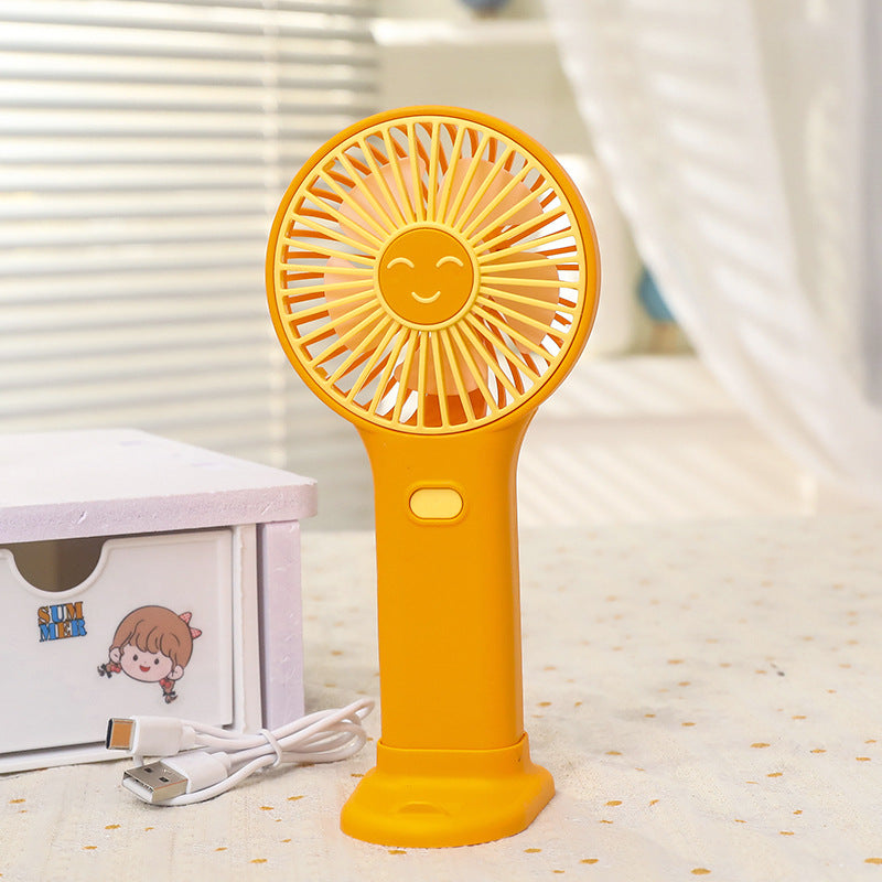 Ladies Portable Hand Fan with Smiling Face and USB Charging Function Stornfield
