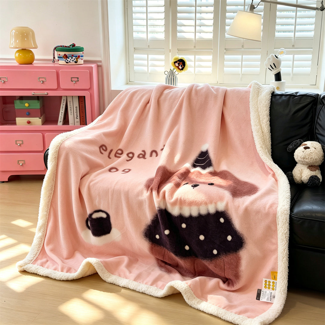 Cozy Cartoon Animal Blanket