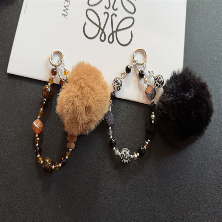 Playful Faux Fur Pom Pom Keychain Stornfield