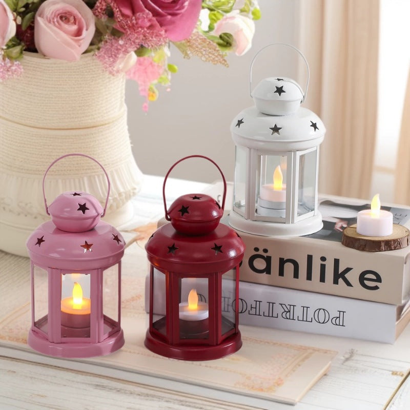 Mini Vintage Metal Star-Cut Tea Light Lantern Stornfield