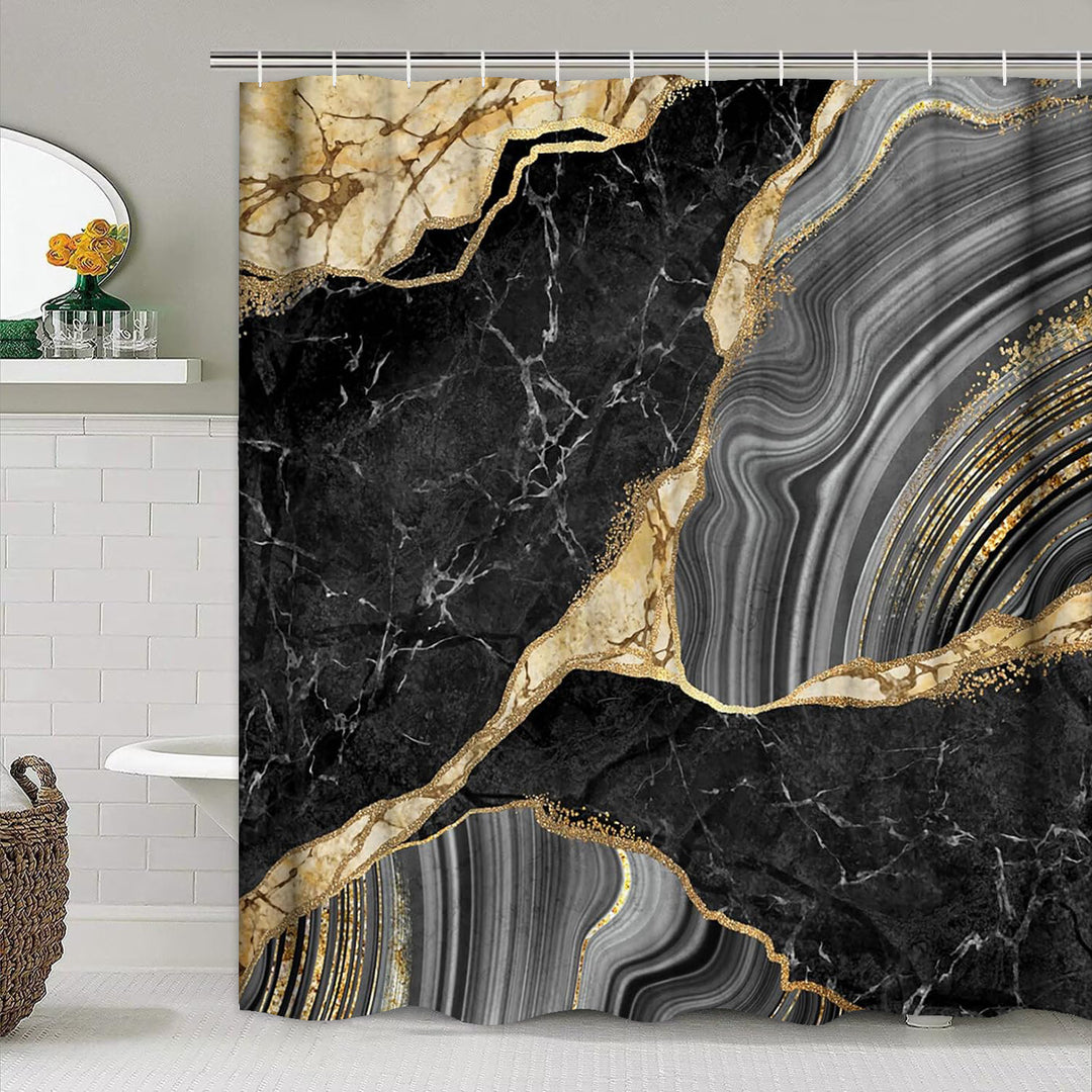 Artistic Marble Texture Shower Curtain Stornfield
