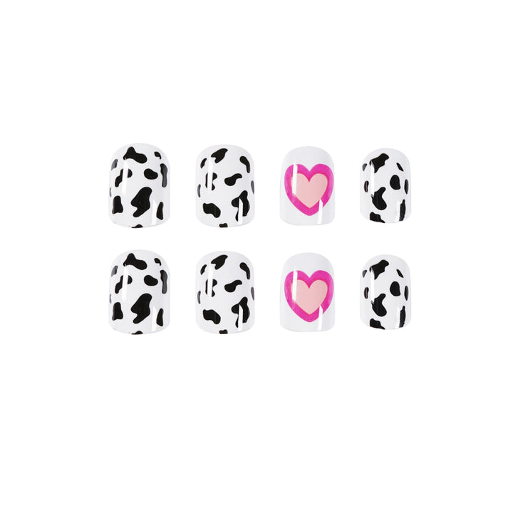 Creative nail art with heart and animal pattern motif Stornfield