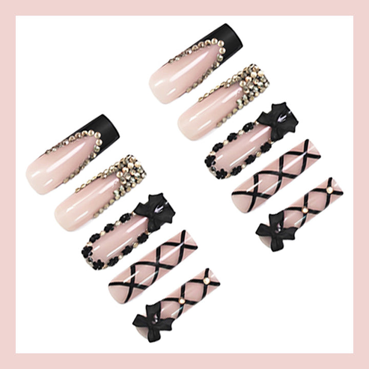 Luxury artificial nails with sparkling accents and creative design Stornfield
