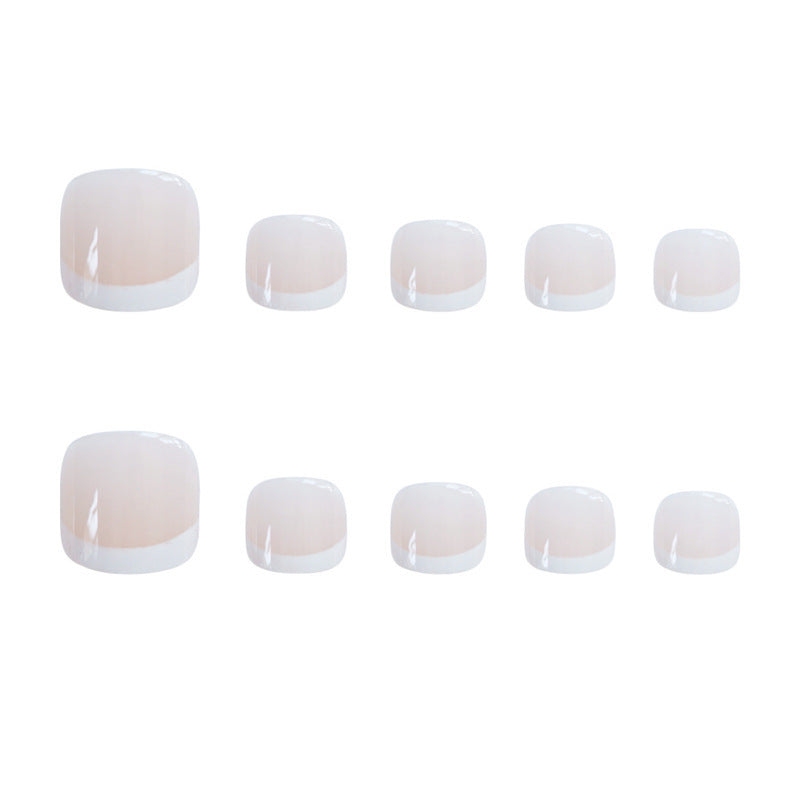 Premium French Tip Press-On Toenails Stornfield
