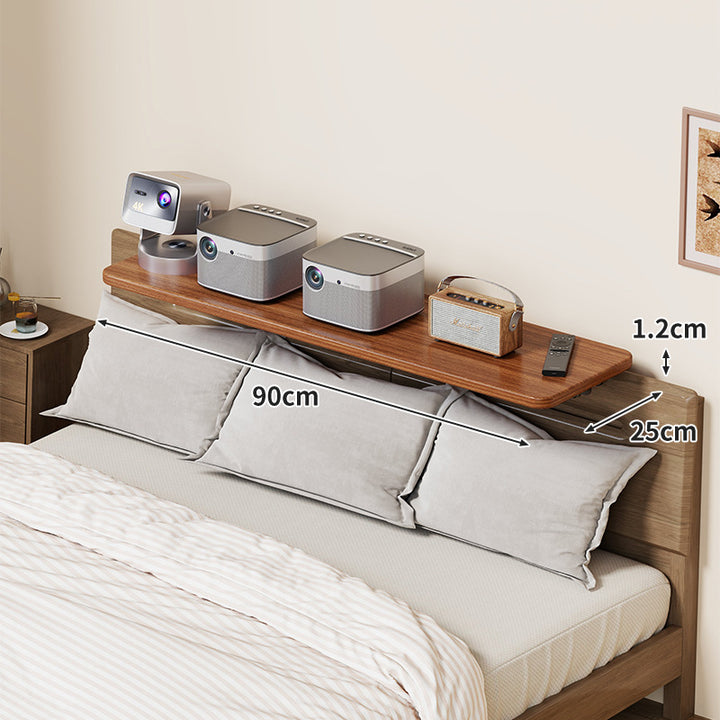 Slim Wall-Mounted Floating Bedside Shelf with Concealed Brackets