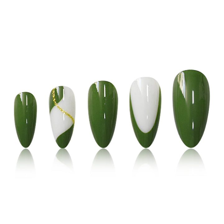 Elegant Stiletto Press-On Nail Extensions with Artistic Design Stornfield