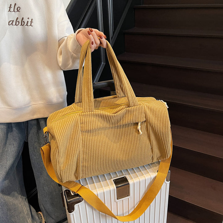 Sporty Travel Bag Made of Soft Cord Material with Adjustable Shoulder Strap Stornfield