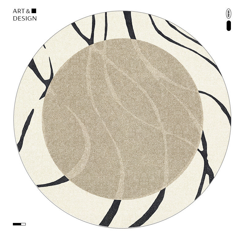Floral Patterned Round Area Rug