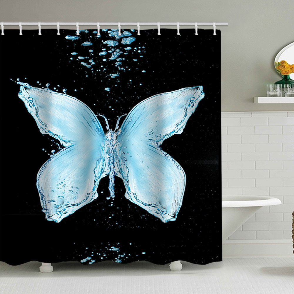 Butterfly-Inspired Floral Shower Curtain Stornfield