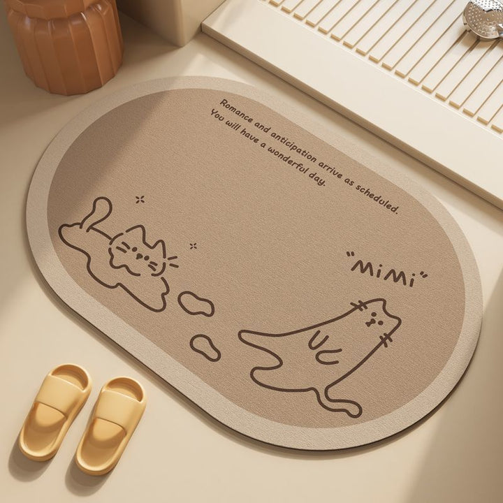 Playful Puppy-Themed Bath Rug