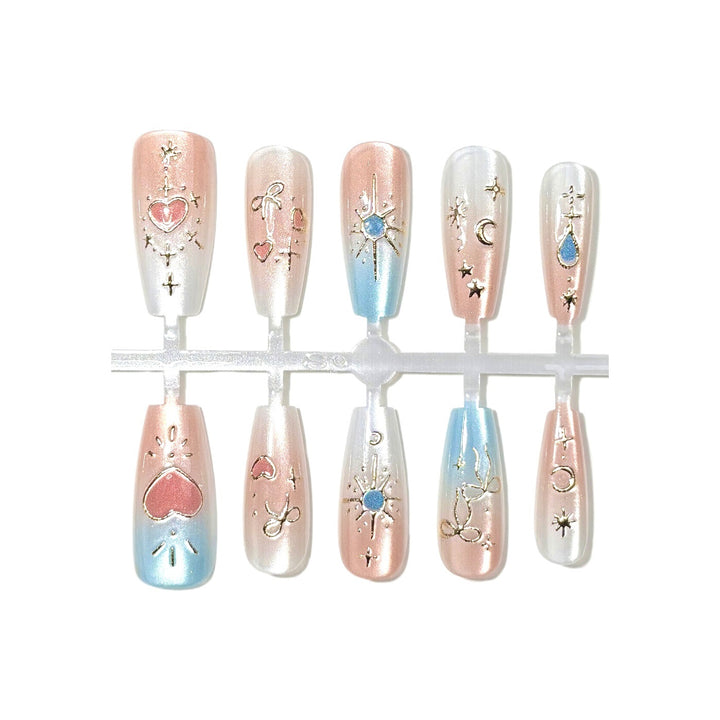 Celestial-Themed Press-On Nail Art Set