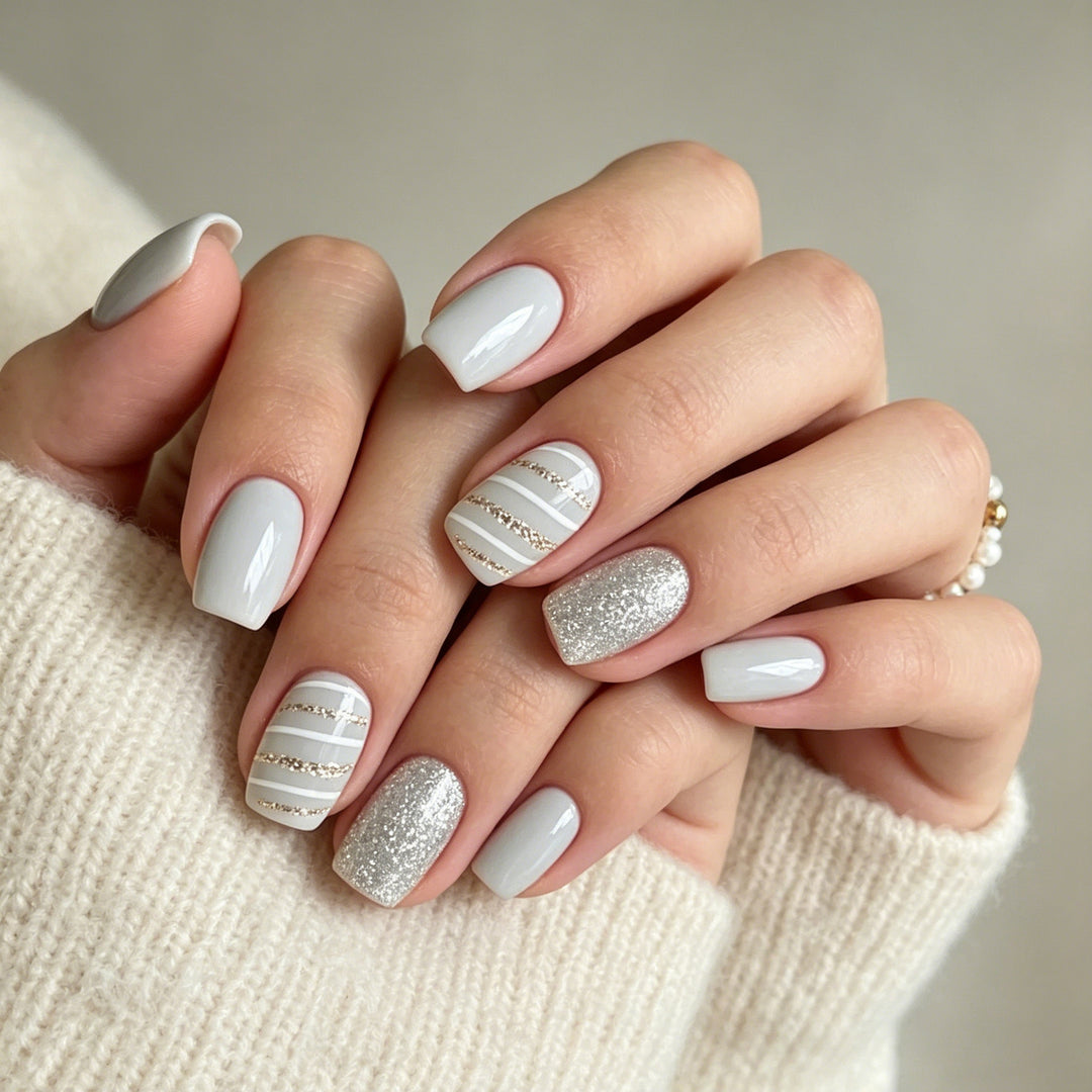 Elegant Glittery Nail Art Enhancements Stornfield