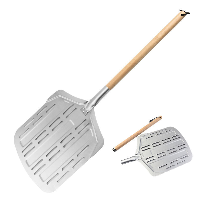 perforated aluminum pizza peel with detachable hardwood handle Stornfield