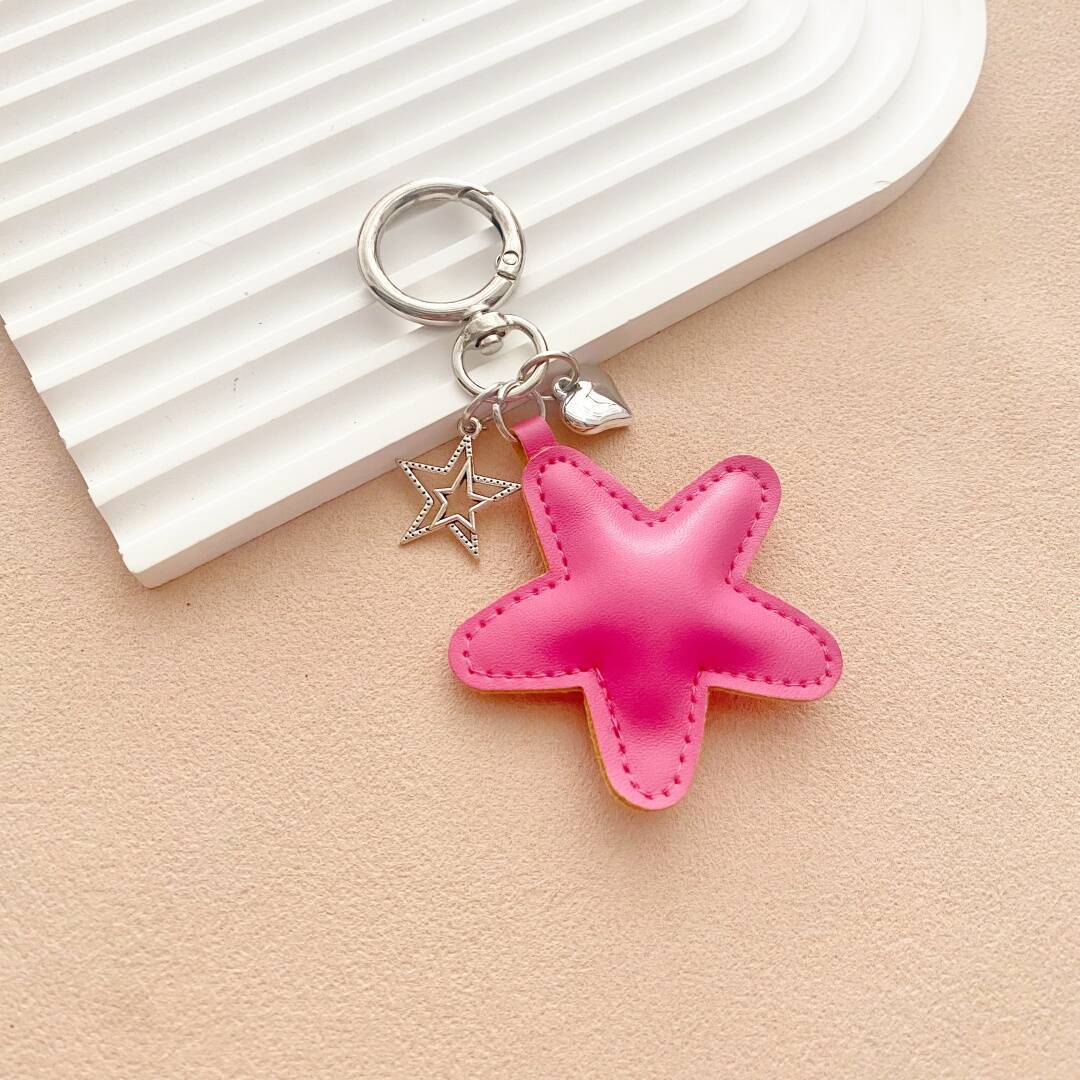 Starfish-Shaped Leather Keychain Stornfield