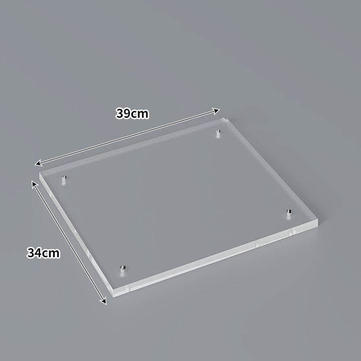 Large Wall-Mounted Clear Acrylic Floating Display Shelf Panel with Pre-Drilled Standoffs