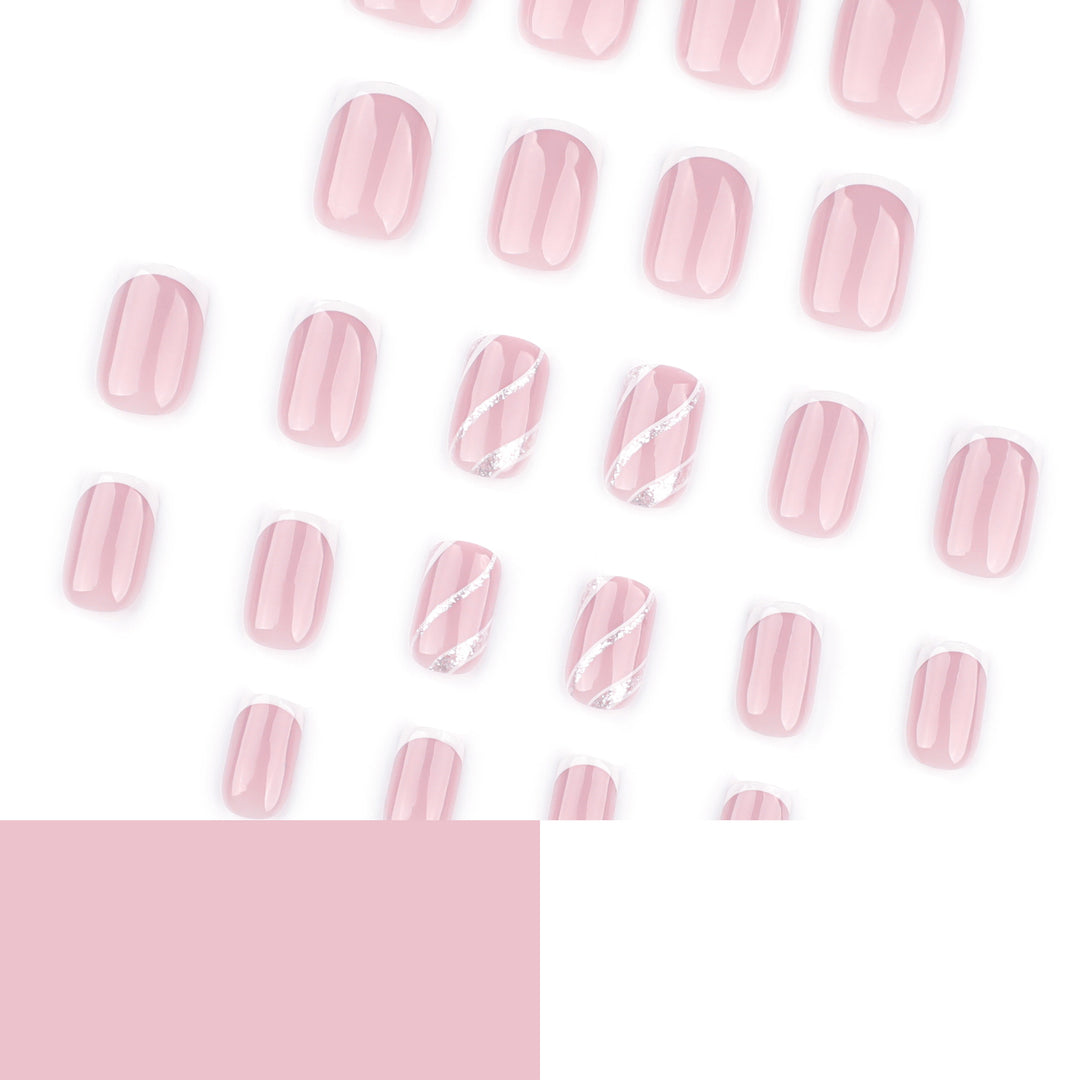 Elegant Nail Art with Glittering French Tip Stornfield