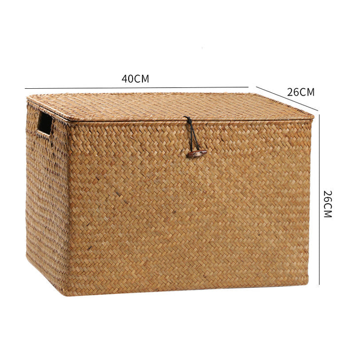 Rectangular Woven Storage Chest with Lid Stornfield
