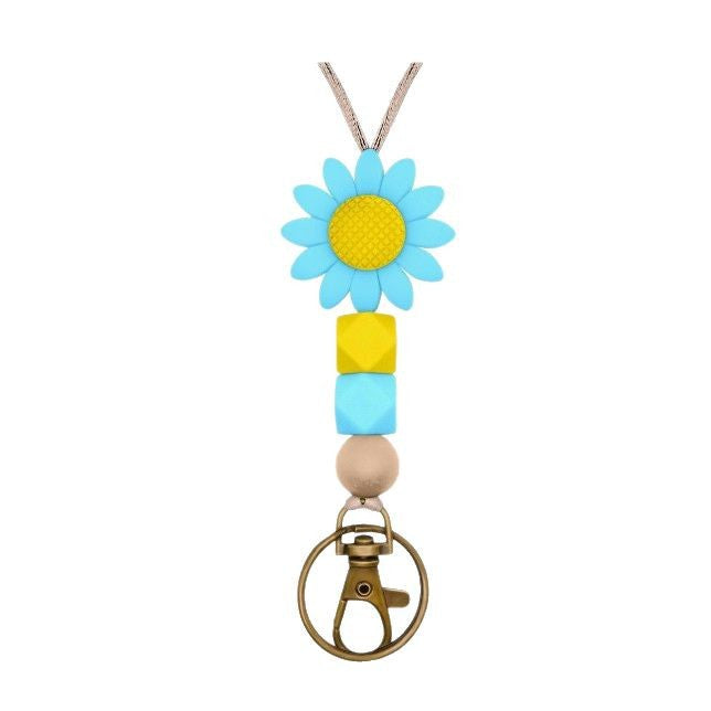 Colorful Flower-Themed Beaded Keychain Holder Stornfield
