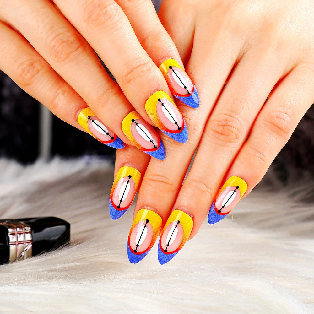 Creative design artificial nails with piano keys motif Stornfield