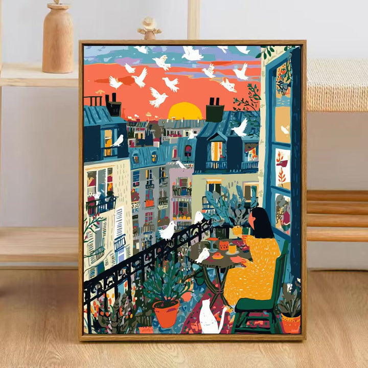 Colorful City Skyline Art Print Stornfield