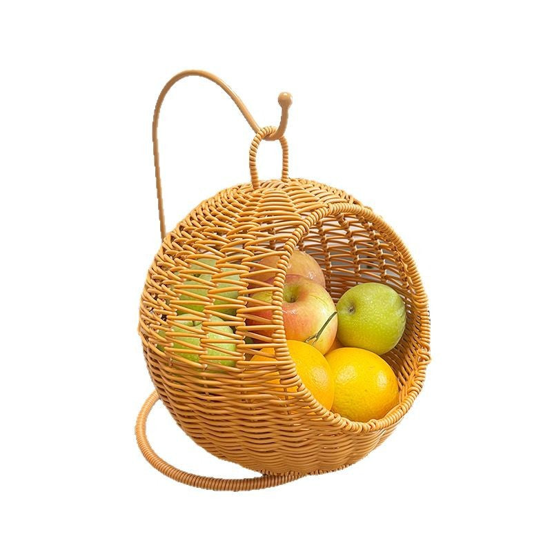 Women's Round Braided Basket with Stand Stornfield