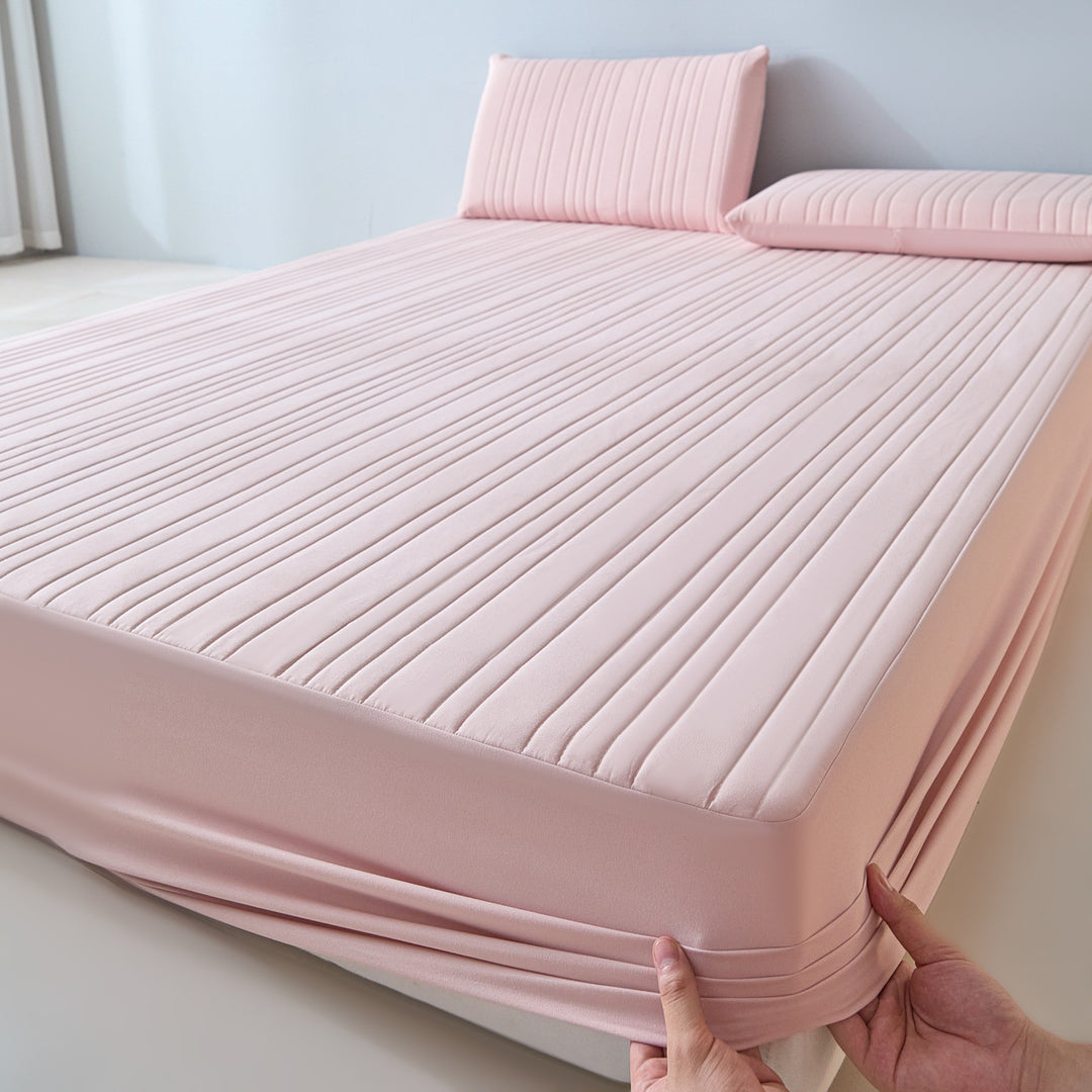 Quilted Cooling Memory Foam Mattress Topper with Fitted Skirt & Pillow Shams