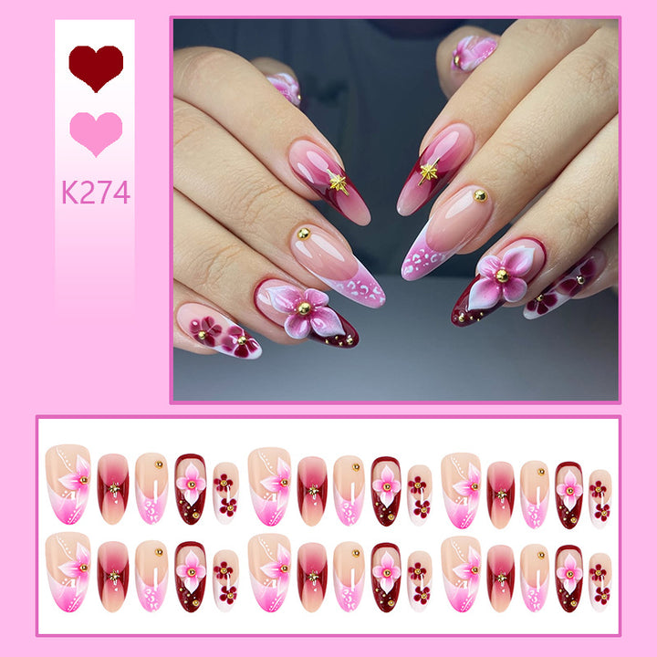 Artificial nails with floral designs and elegant details Stornfield