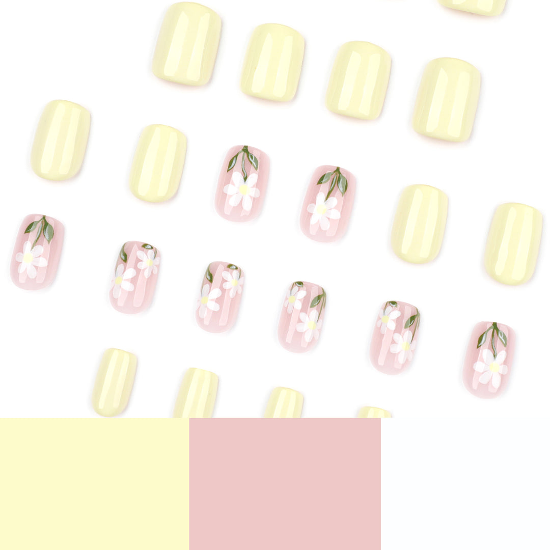 Artful nail extensions with elegant flower design Stornfield