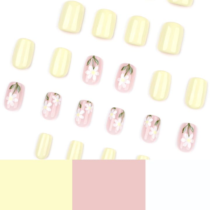 Artful nail extensions with elegant flower design Stornfield