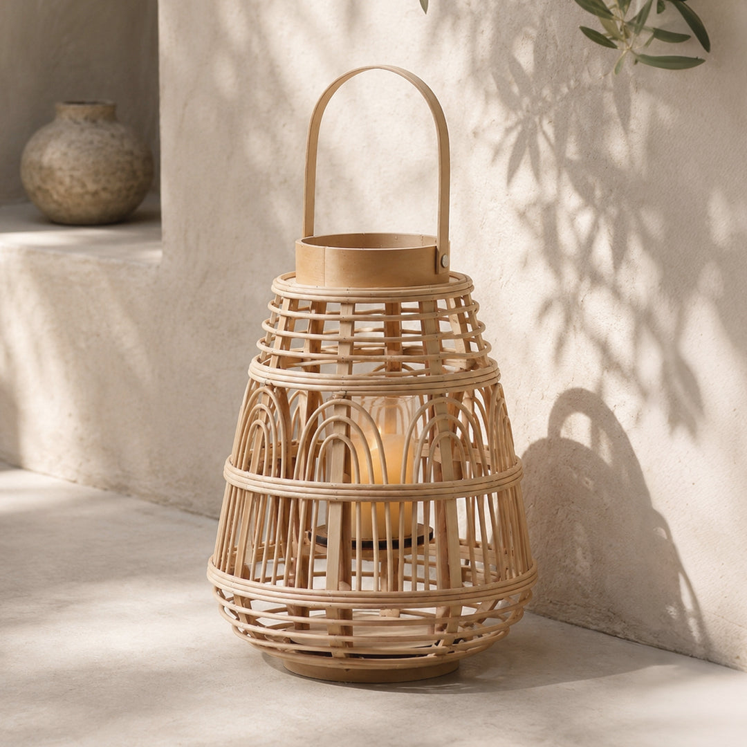 Rustic Rattan Lantern Stornfield