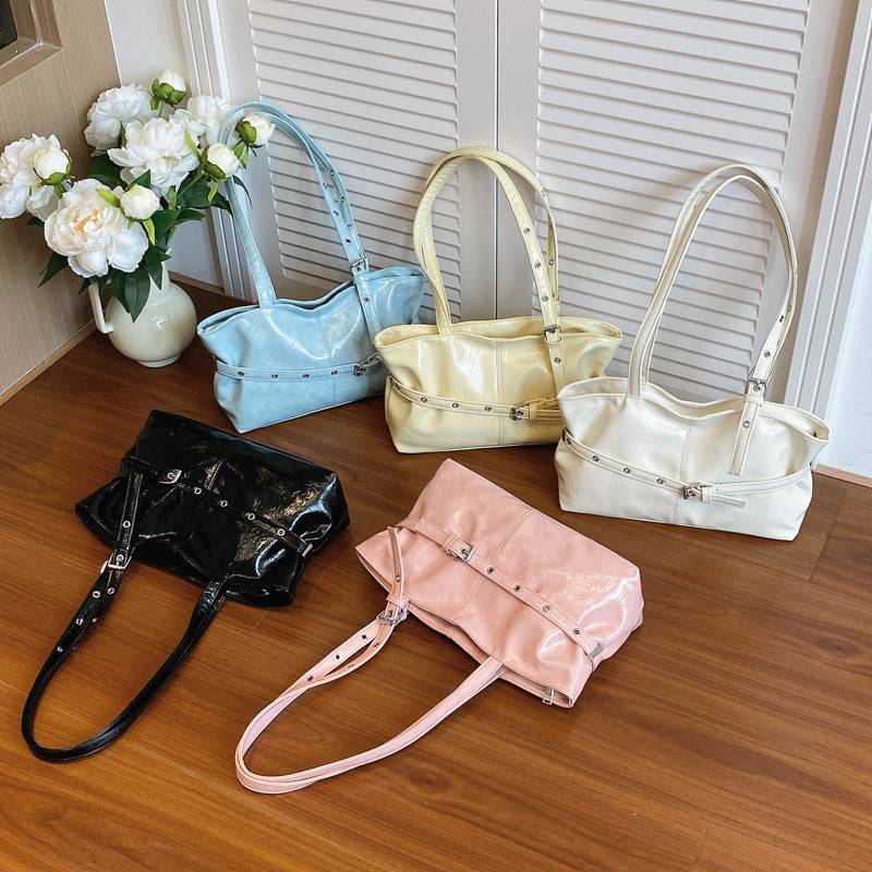 Glossy Patent Leather Tote Bag