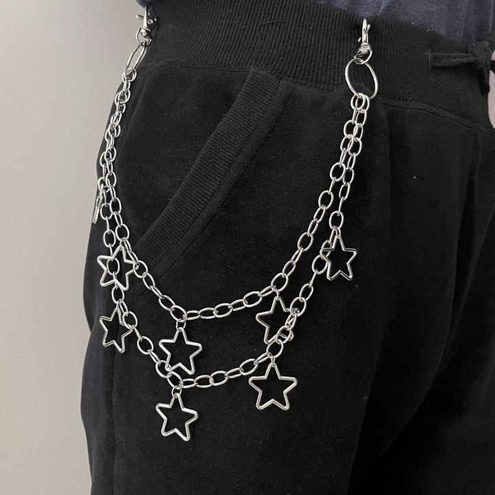 Fashionable chain belt with star pendants Stornfield