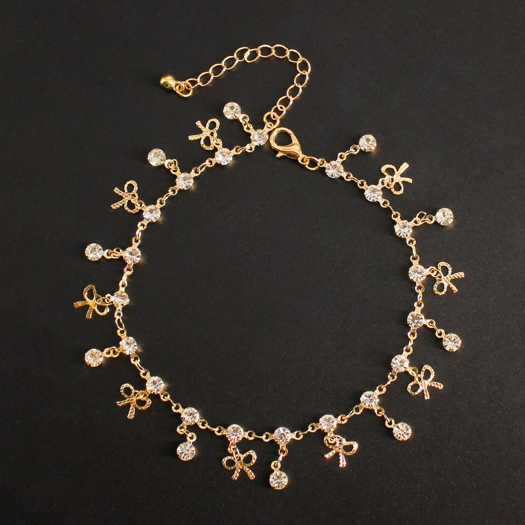Delicate Crystal Charm Ankle Bracelet Stornfield