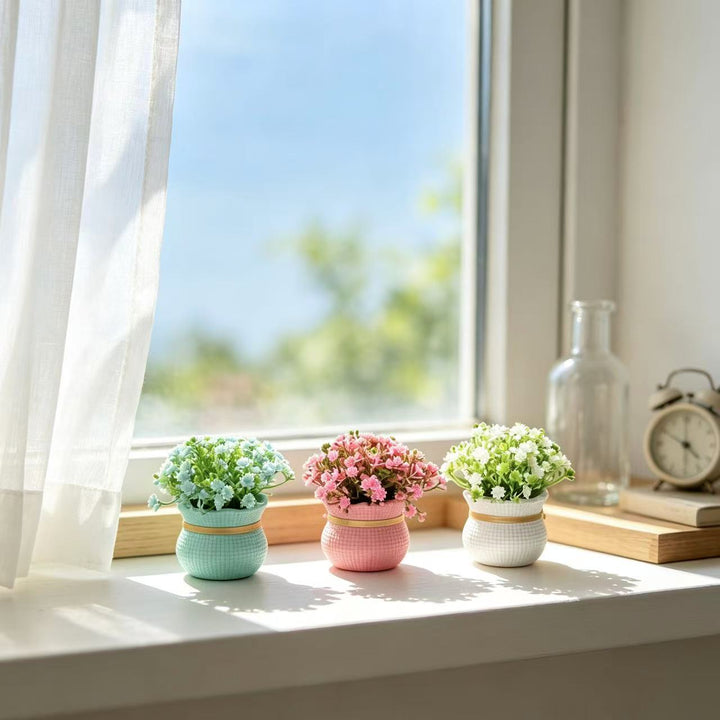 Decorative Miniature Faux Flower Arrangement