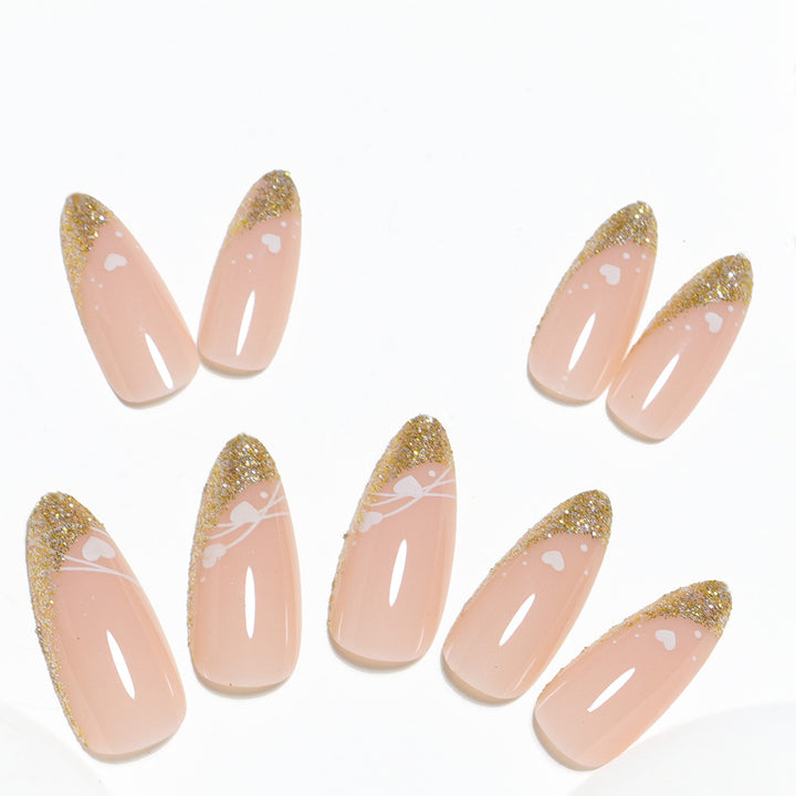 Glitter-Accent Almond-Shape Press-On Nail Set Stornfield