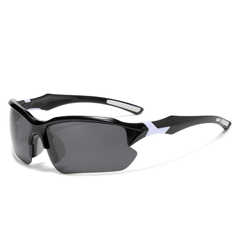 Unisex nan sporty performance sunglasses with semi-rim polarized UV protection anti-slip nose pads Stornfield