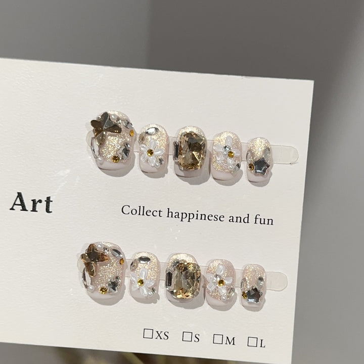 Decorative Floral Press-On Nail Art Set