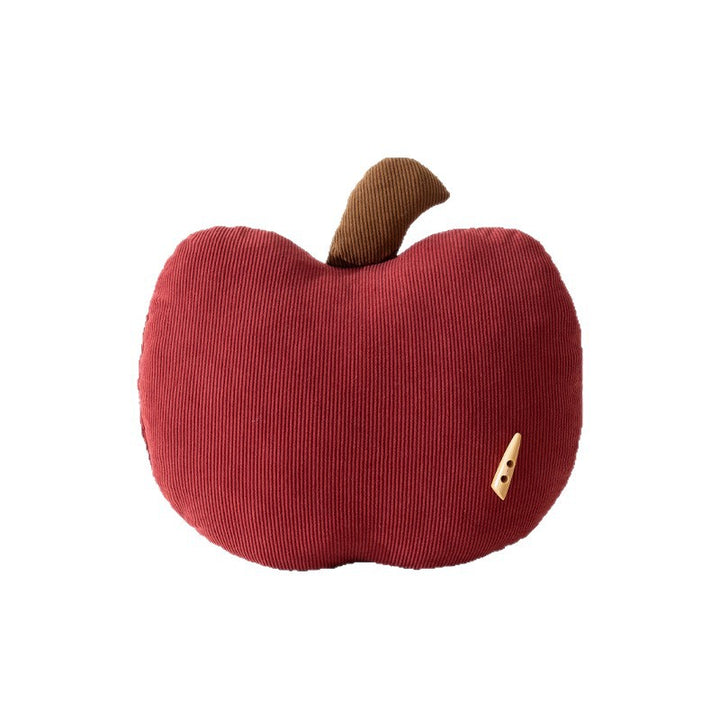 Decorative apple cuddle pillow made of plush and cord with stem Stornfield