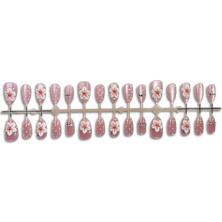 Decorative Floral Press-On Nail Set 1790746157