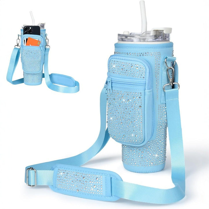 Ladies trendy and sparkling drinking bottle with shoulder bag Stornfield