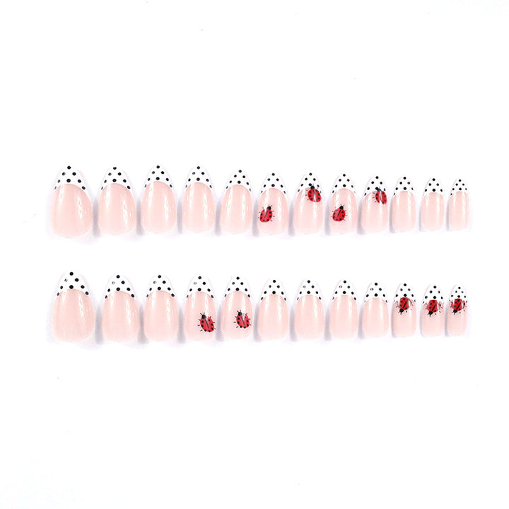 Ladybug-Themed Acrylic Nail Art Stornfield