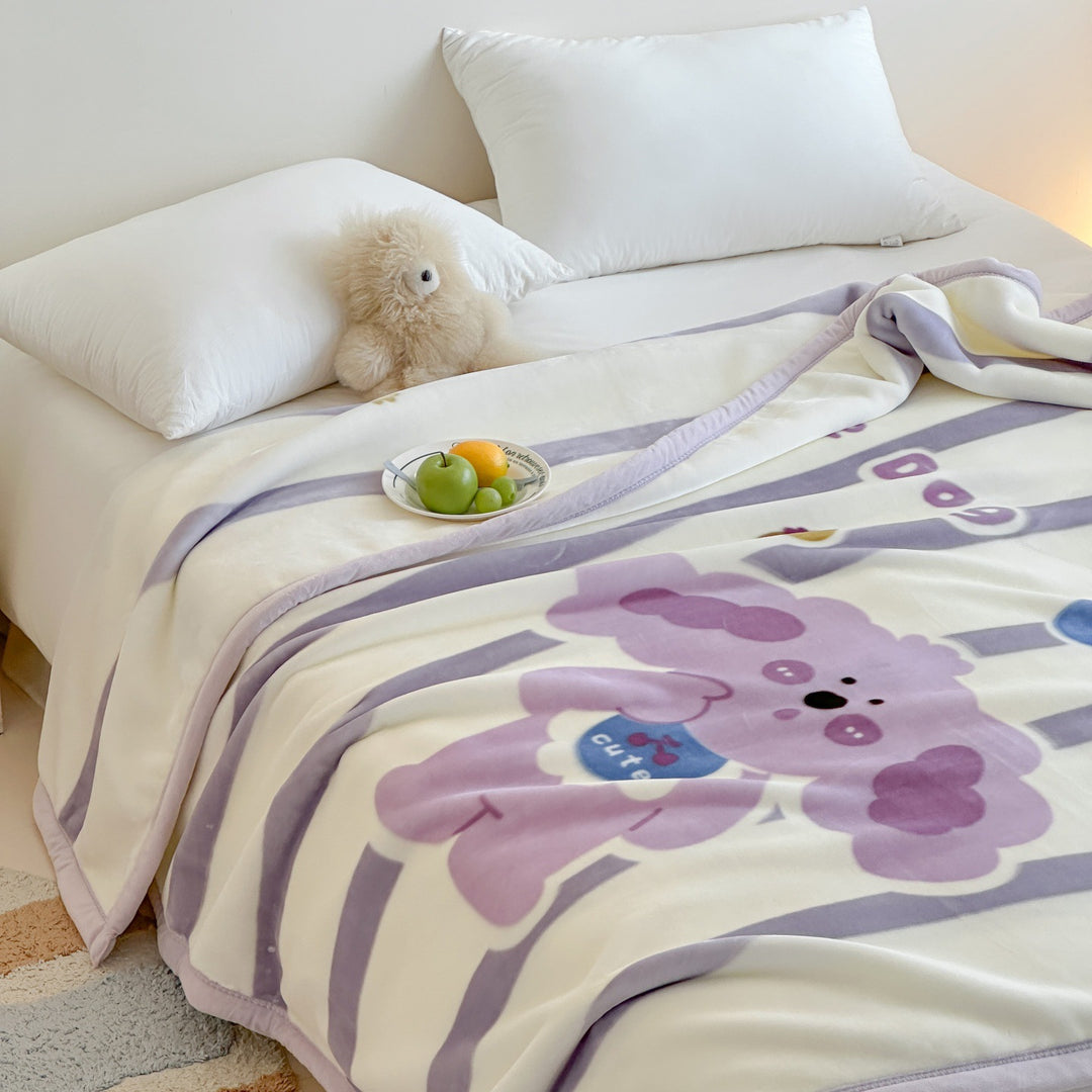 Plush Microfiber Cartoon Bear Fleece Throw Blanket