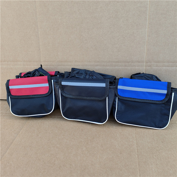 compact waterproof bicycle handlebar bag with reflective safety strip and quick release mount Stornfield